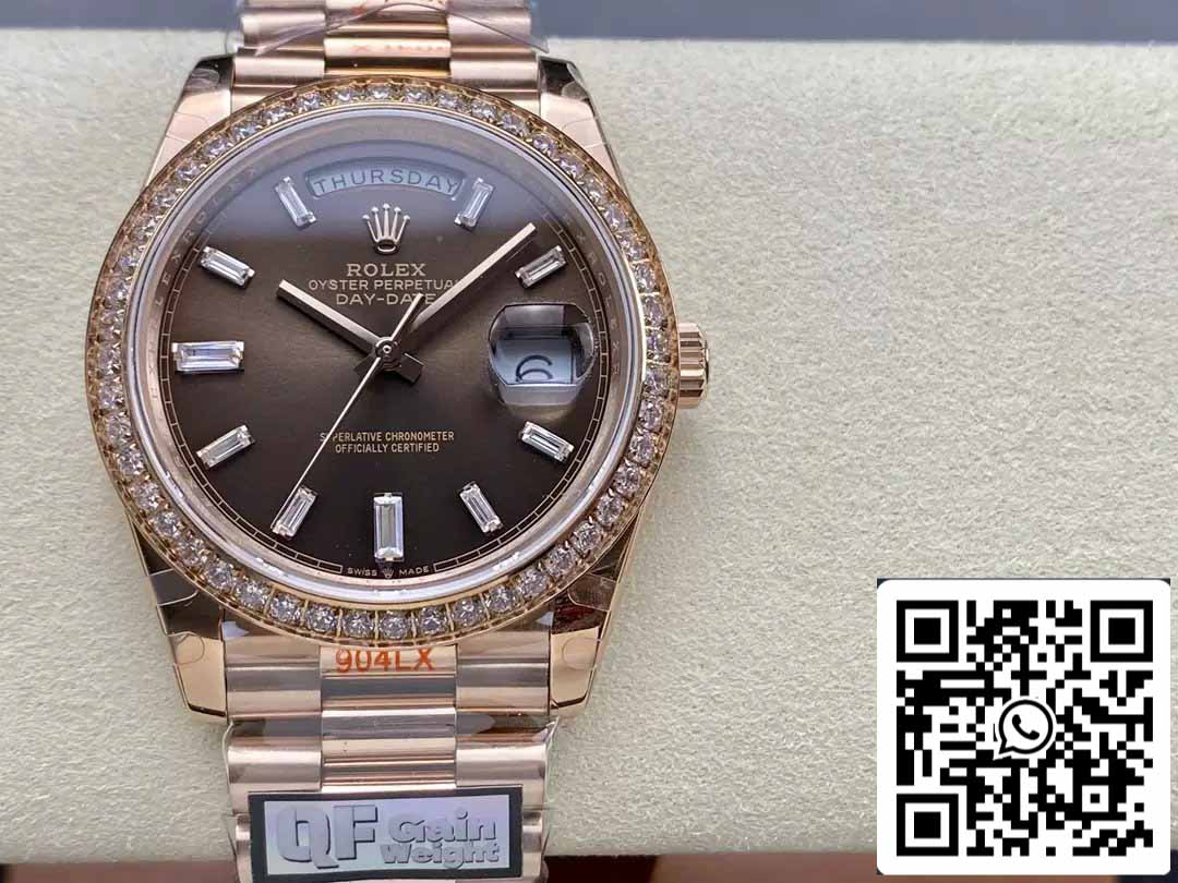 Rolex Day Date M228345RBR-0006 QF 팩토리 1:1 Best 에디션 V5 업그레이드 counterweight version