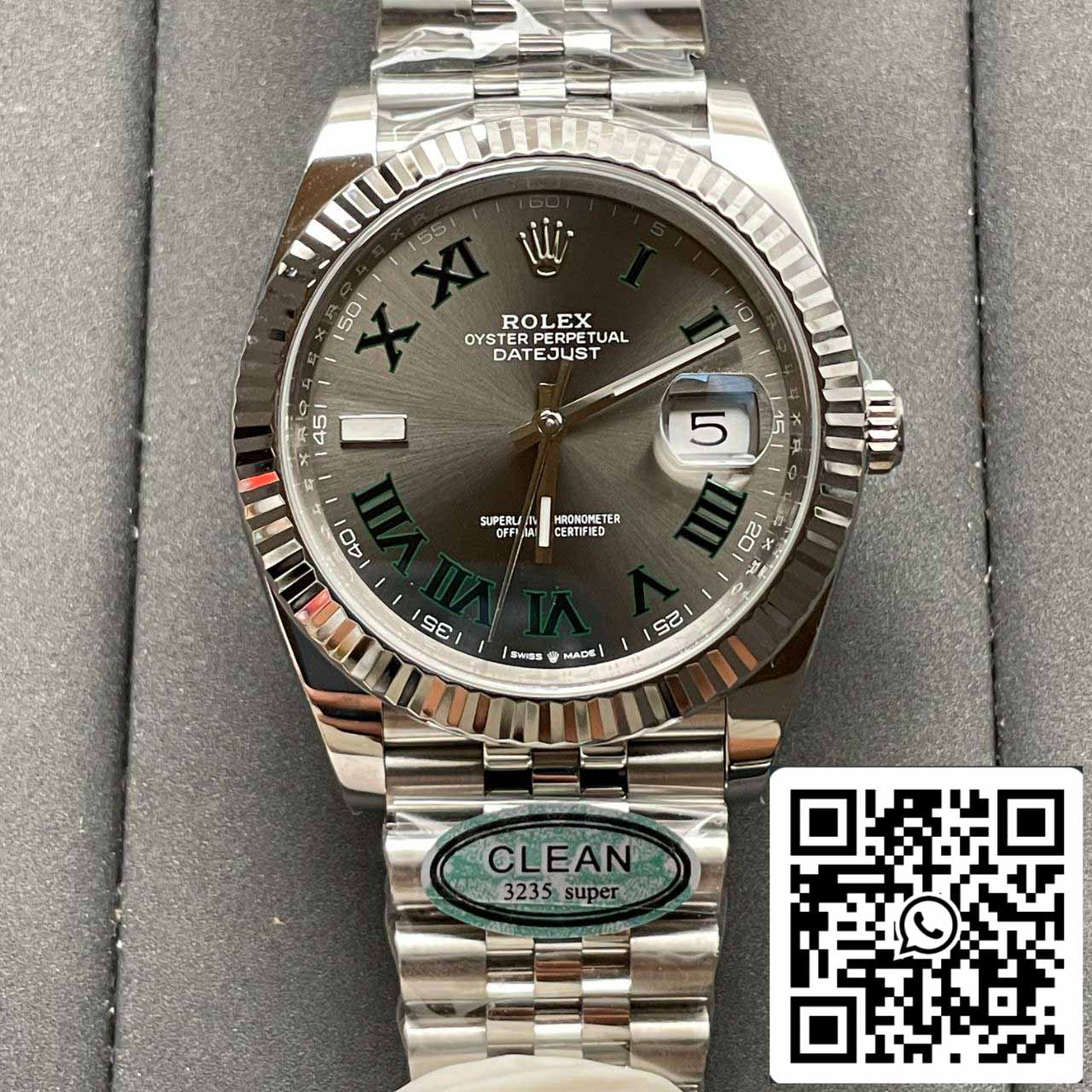 롤렉스 데이트저스트 M126334-0022 1:1 Best 에디션 Clean 팩토리 그레이 Wimbledon Dial