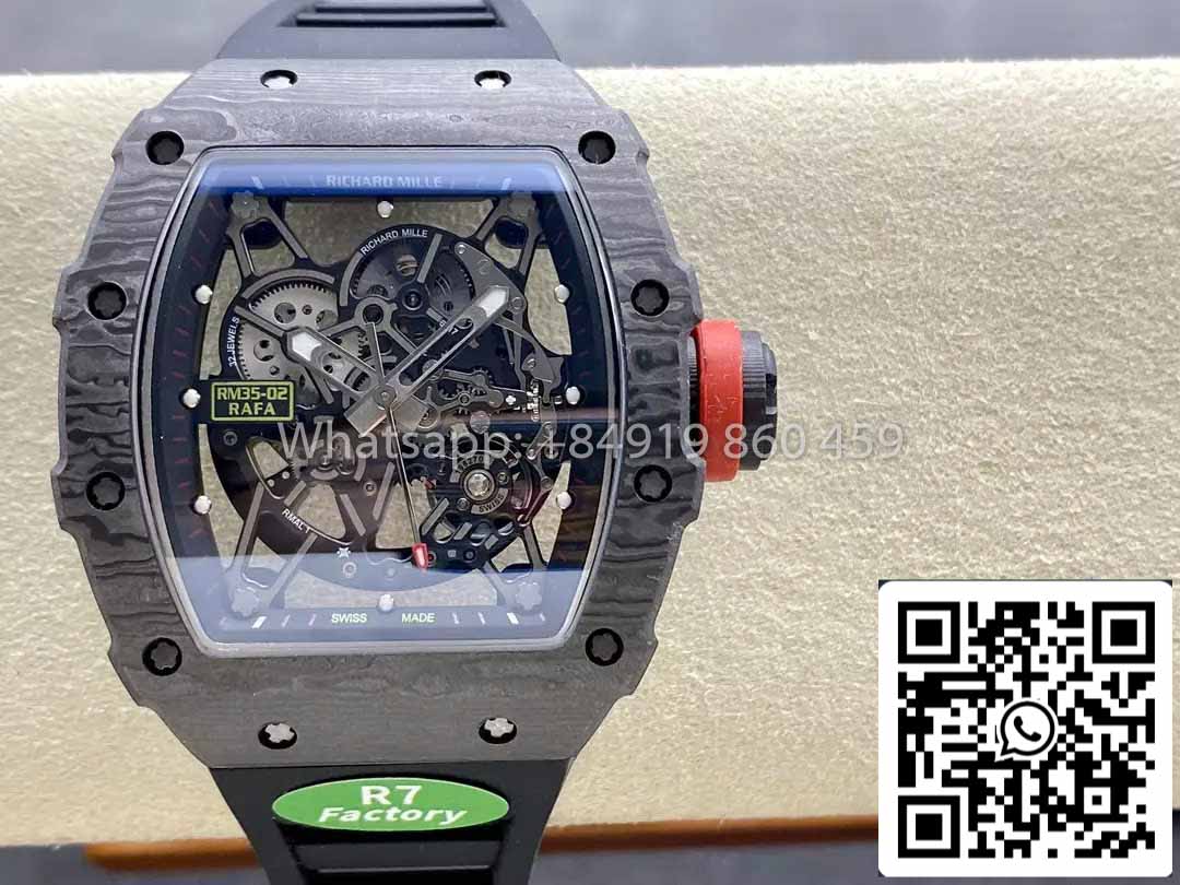 Richard Mille RM035-02 1:1 Best Clone R7 팩토리 NTPT Carbon Case 블랙 Strap
