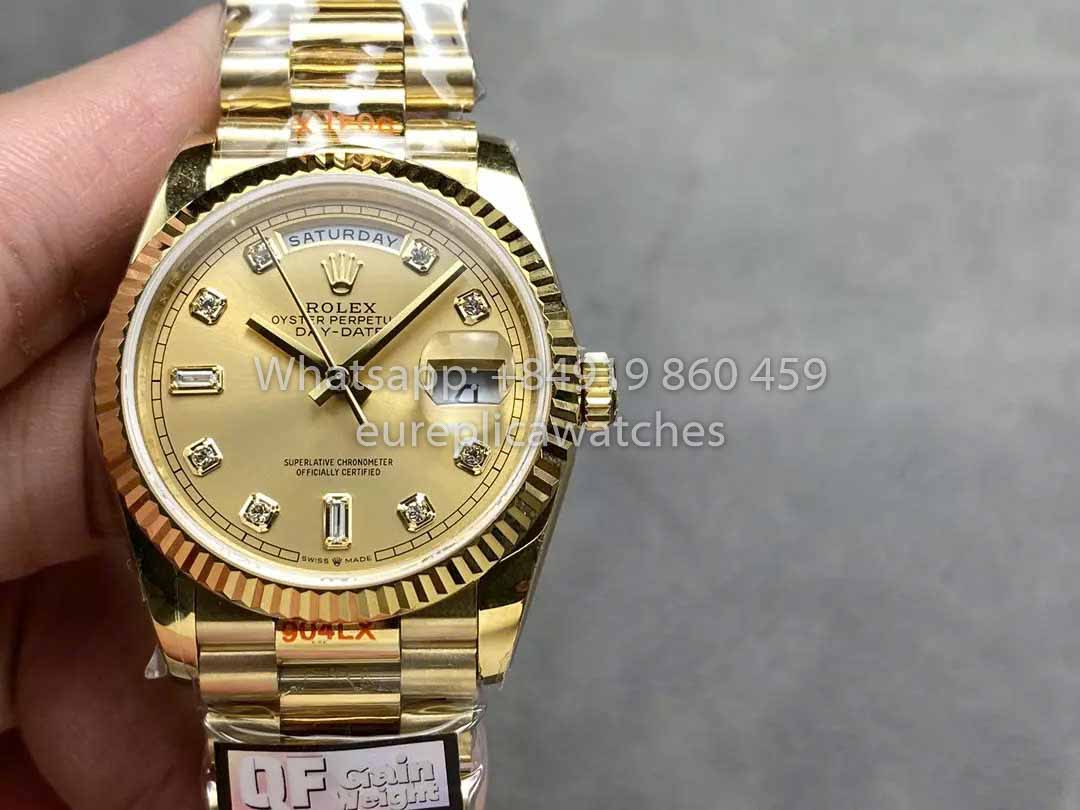 롤렉스 Day Date M128238-0008 - 128238-0008 Diamond Dial QF 팩토리 1:1 Best Clone 36mm