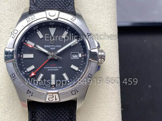 Breitling Avenger 오토매틱 GMT 44 BLS 팩토리 1:1 Best Clone 그레이 다이얼 Red Pointer