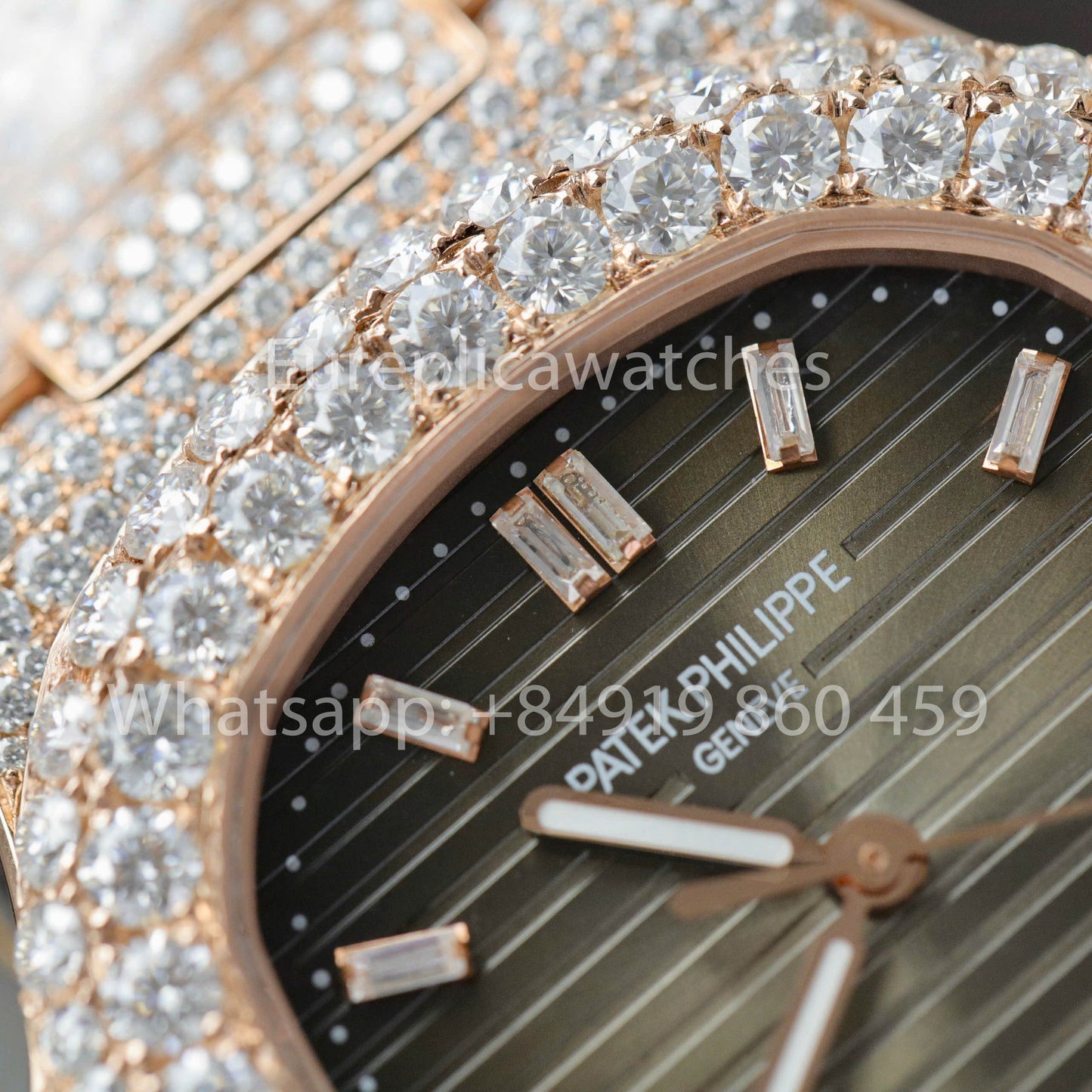 파텍 필립 노틸러스 5711 Full Iced Out – 1:1 Best Clone 그린 다이얼