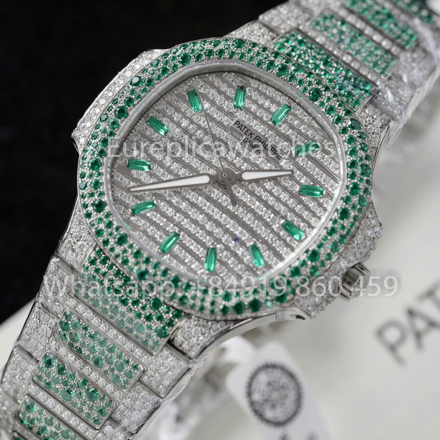 파텍 필립 노틸러스 7118 Full Iced Out – 1:1 Best Clone Ruby Saphire