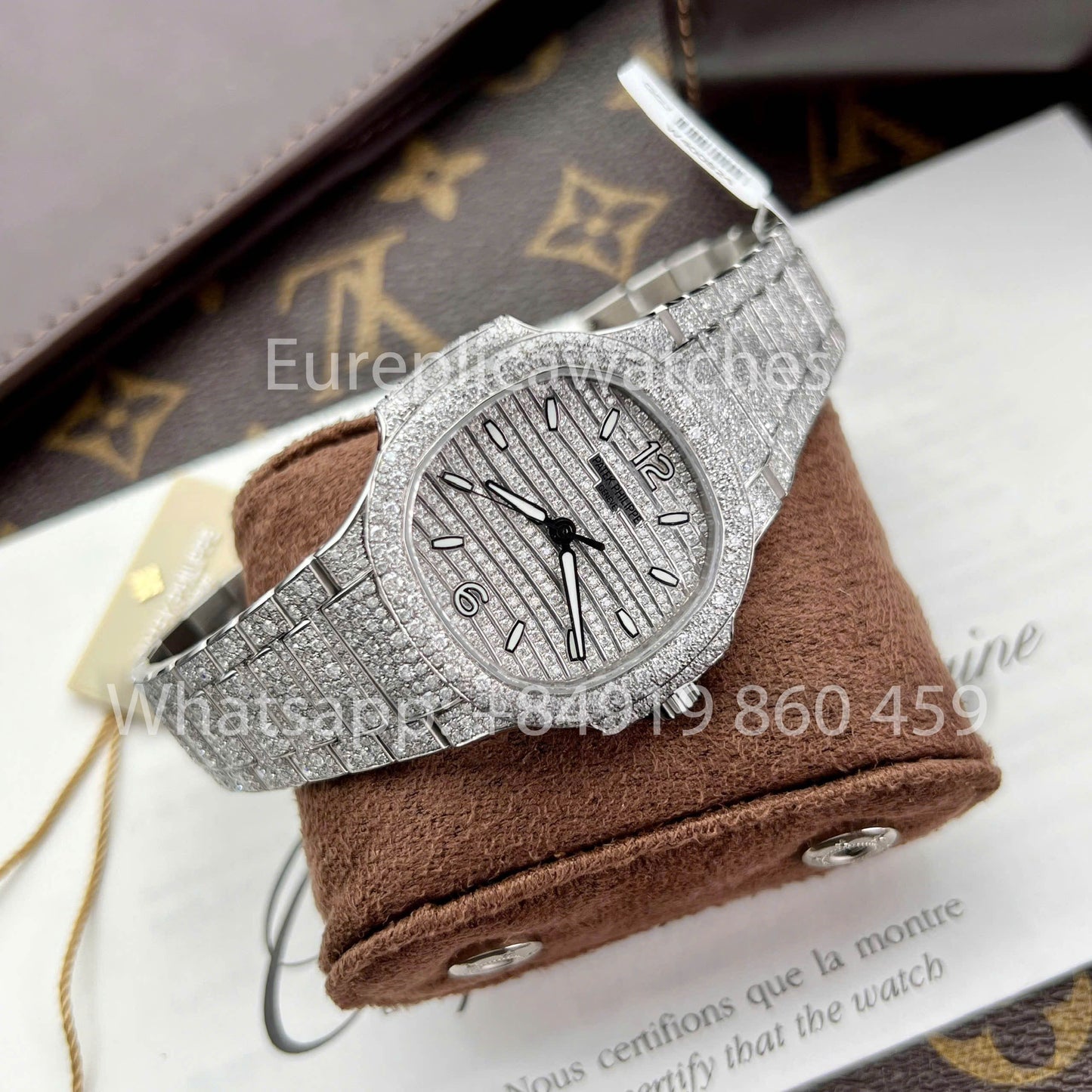 파텍 필립 노틸러스 7118/1450G-001 Full Iced Out – 1:1 Best Clone Custom Watch