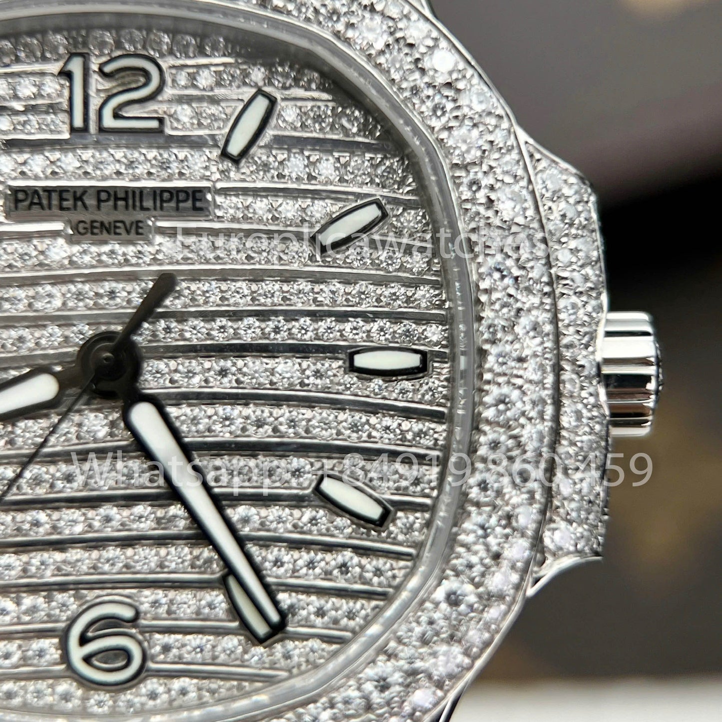 파텍 필립 노틸러스 7118/1450G-001 Full Iced Out – 1:1 Best Clone Custom Watch