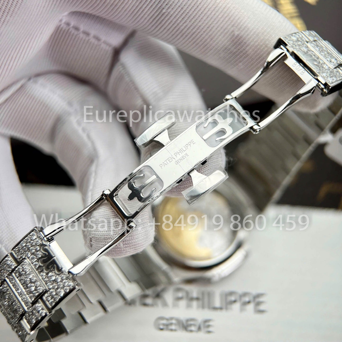 파텍 필립 노틸러스 7118/1450G-001 Full Iced Out – 1:1 Best Clone Custom Watch