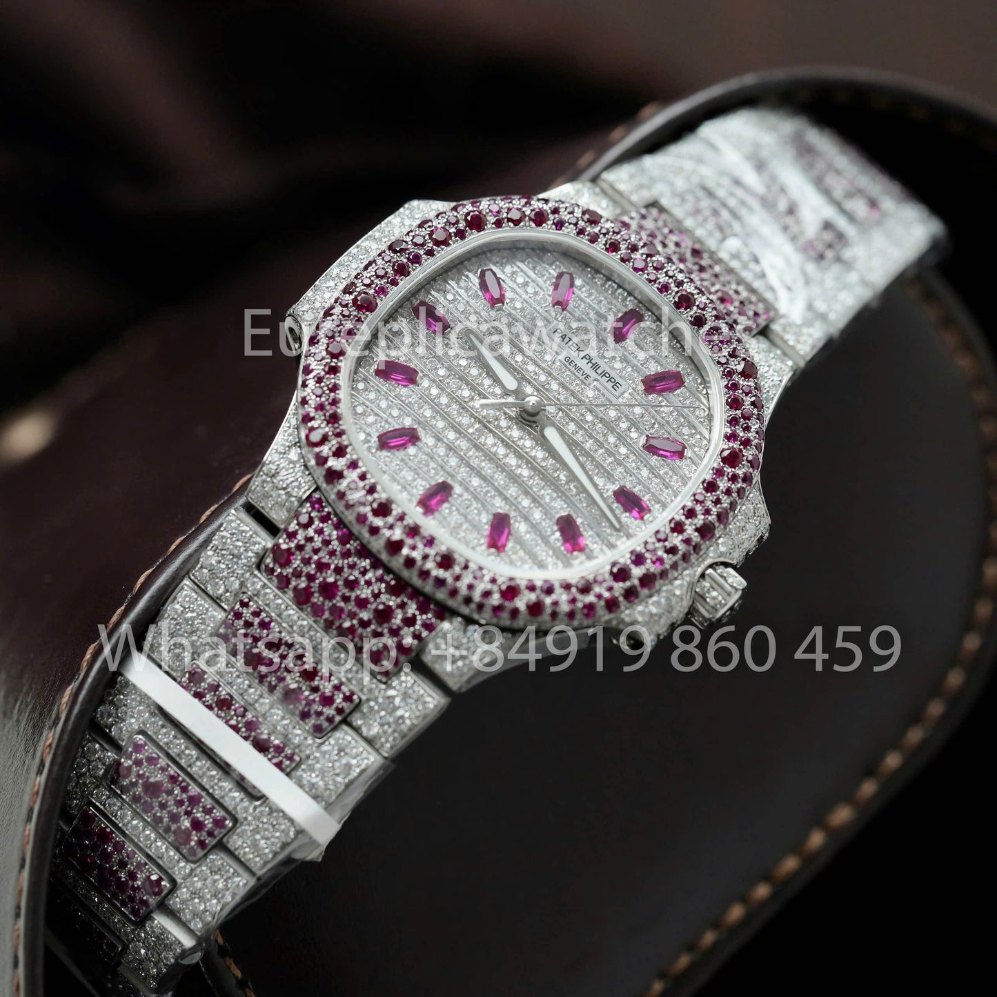 파텍 필립 노틸러스 7118 Full Iced Out – 1:1 Best Clone purple Ruby Saphire