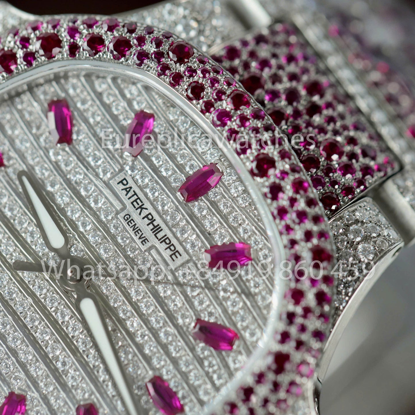 파텍 필립 노틸러스 7118 Full Iced Out – 1:1 Best Clone purple Ruby Saphire