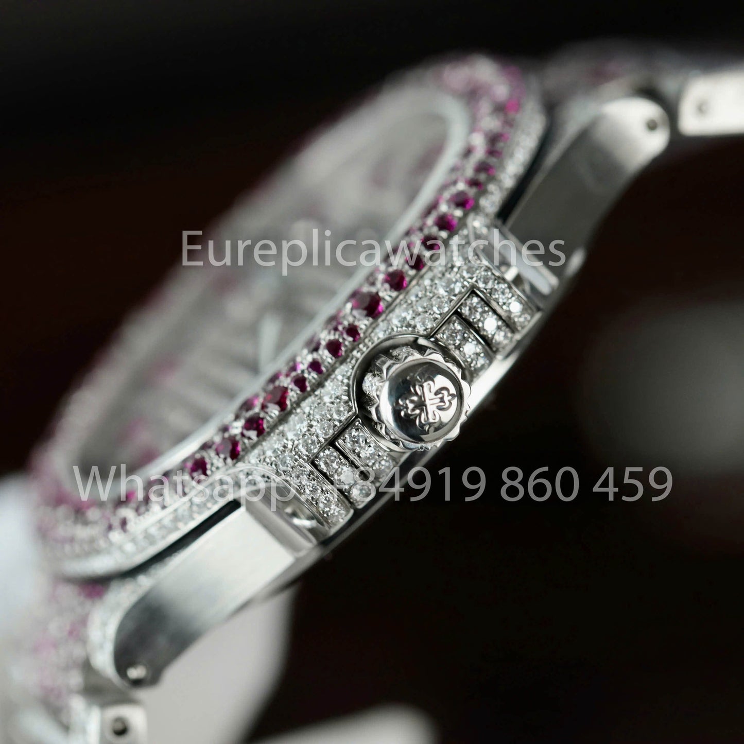 파텍 필립 노틸러스 7118 Full Iced Out – 1:1 Best Clone purple Ruby Saphire