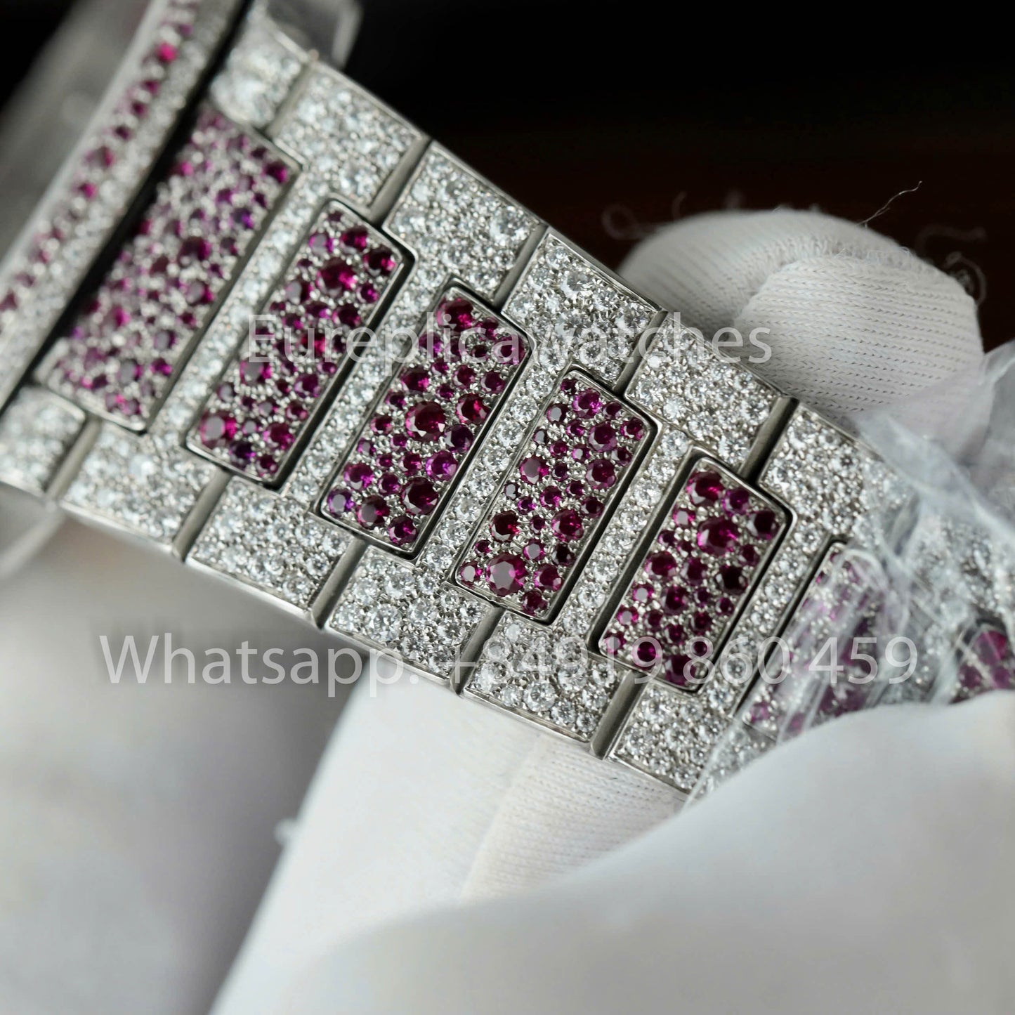 파텍 필립 노틸러스 7118 Full Iced Out – 1:1 Best Clone purple Ruby Saphire