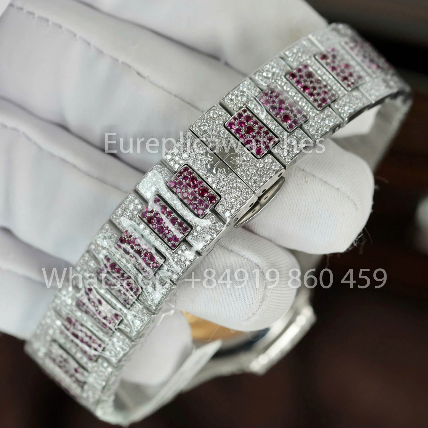 파텍 필립 노틸러스 7118 Full Iced Out – 1:1 Best Clone purple Ruby Saphire