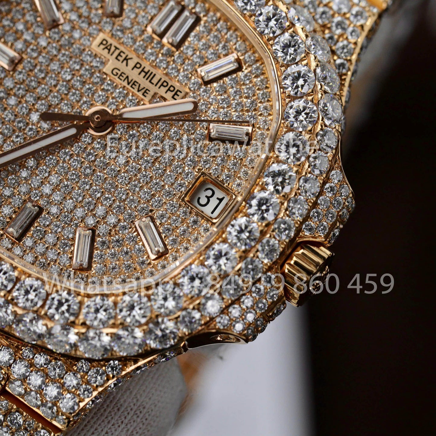 파텍 필립 노틸러스 5711 Full Iced Out – 1:1 Best Clone Moissanite dial
