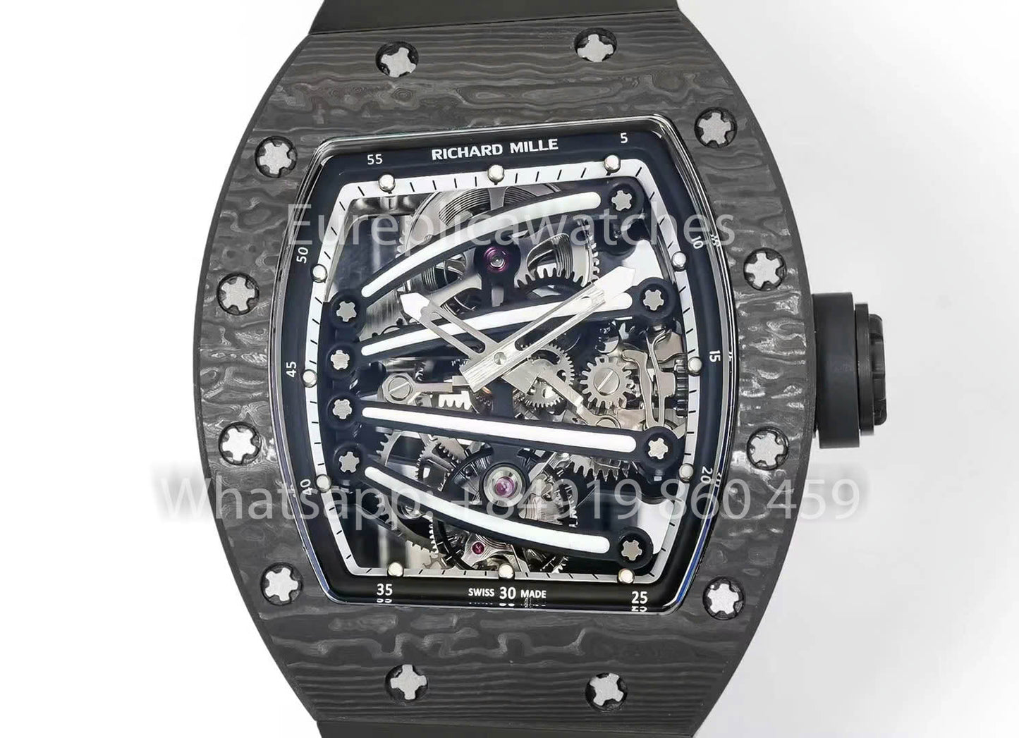 RICHARD MILLE RM59-01 RM5901 NTPT Carbon Case 1:1 Best Clone RM 팩토리 블랙 Strap