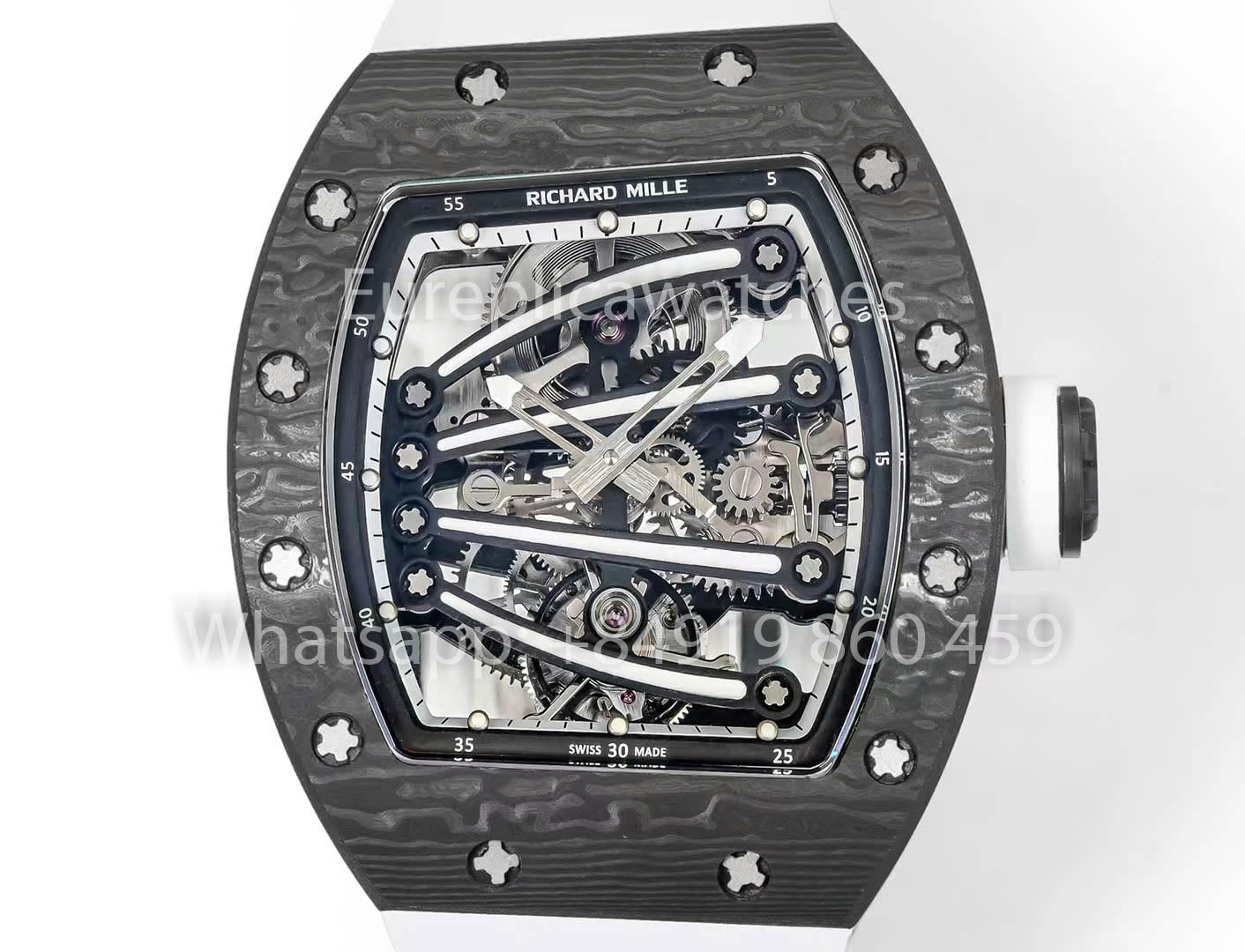 RICHARD MILLE RM59-01 RM5901 NTPT Carbon Case 1:1 Best Clone RM 팩토리 화이트 Strap