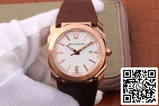 Bvlgari Octo 102119 BGOP38WGLD 1:1 Best 에디션 화이트 다이얼