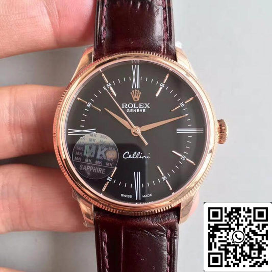롤렉스 Cellini 50505 MKS 팩토리 1:1 Best 에디션 Swiss ETA3132 블랙 다이얼
