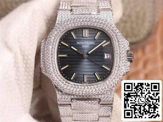 파텍 필립 노틸러스 5719-10G Silver Diamond 1:1 Best 에디션 R8 팩토리 Gradient 그레이 다이얼 Swiss Cal.324 S‌ C