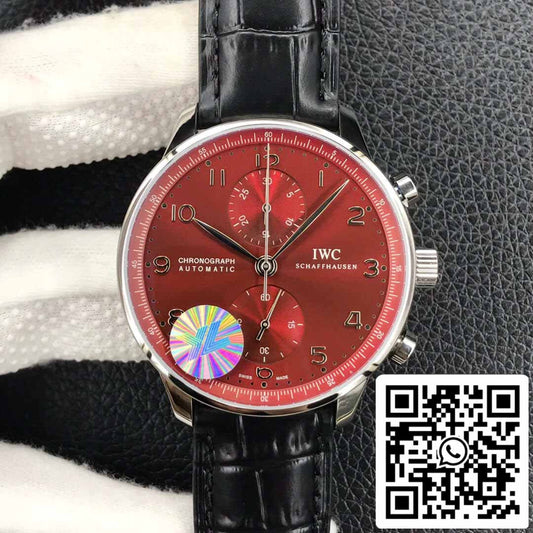 IWC Portugieser 크로노그래프 IW371616 1:1 Best 에디션 YL 팩토리 Burgundy Red Dial