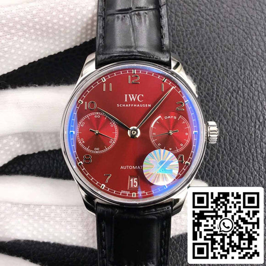 IWC Portugieser IW500714 1:1 Best 에디션 YL 팩토리 Burgundy Red Dial