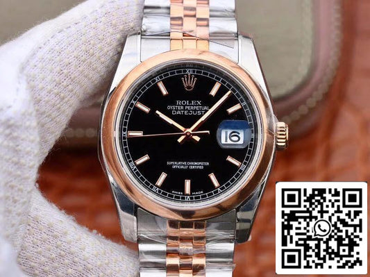 Rolex Datejust 36MM 126231 AR 팩토리 Men Watches 1:1 Best 에디션 Swiss ETA3135 블랙 다이얼