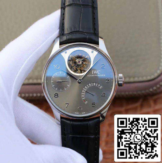 IWC البرتغالية IW504210 투르비용 1:1 أفضل قرص رمادي أردوازي على حركة ETA السويسرية
