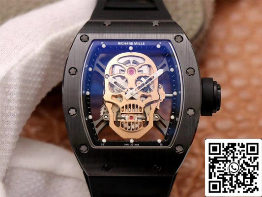 Richard Mille RM052-01 1:1 Best 에디션 ZF 팩토리 로즈 골드 Skull Dial Swiss Movement