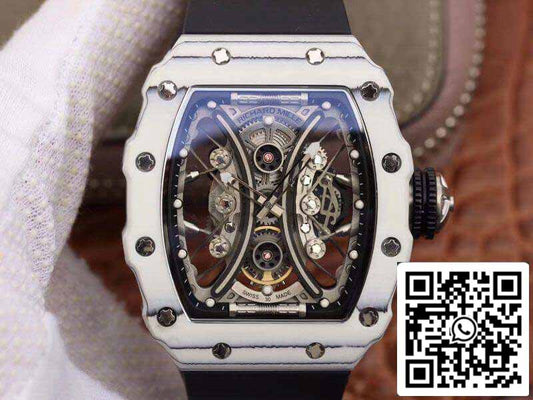Richard Mille Pablo Mac Donough RM53-01 1:1 Best 에디션 Swiss ETA Imported mechanical movement Skeleton Dial 블랙 러버 스트랩