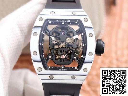 Richard Mille RM052-01 1:1 Best 에디션 JB 팩토리 화이트 세라믹 Swiss 투르비용