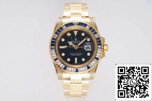롤렉스 GMT Master II 116758 SAru 1:1 Best 에디션 ROF 팩토리 블루 화이트 Diamond Swiss ETA2836