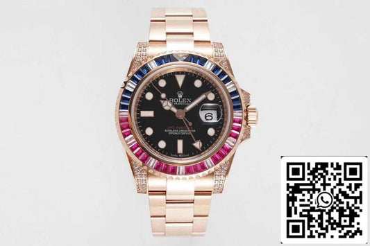 롤렉스 GMT Master II 116759 SAru 1:1 Best 에디션 ROF 팩토리 로즈 골드 Swiss ETA2836
