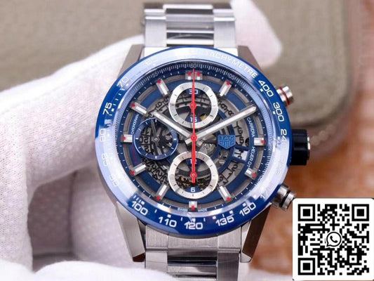 Tag Heuer Carrera Calibre Heuer 01 CAR201T.BA0766 크로노그래프 1:1 Best 에디션 XF 팩토리 블루 다이얼 Swiss Calibre 01