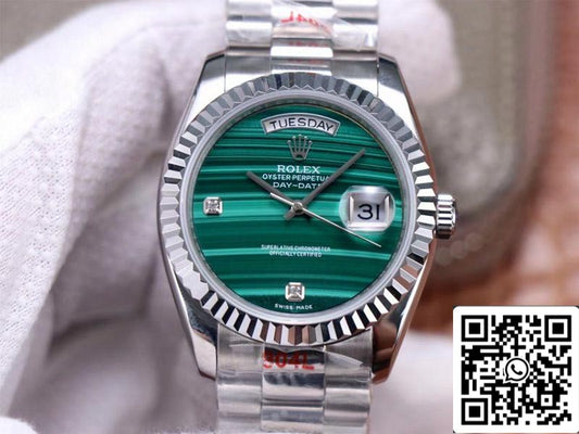 롤렉스 Day Date President 18038 1:1 Best 에디션 Malachite 그린 Diamond Dial Swiss Movement