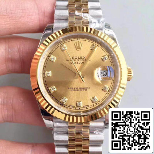 롤렉스 데이트저스트 II M126333-0012 EW 팩토리 1:1 Best 에디션 Swiss ETA3255 스테인리스 스틸 410L and 18K 옐로 골드 브레이슬릿