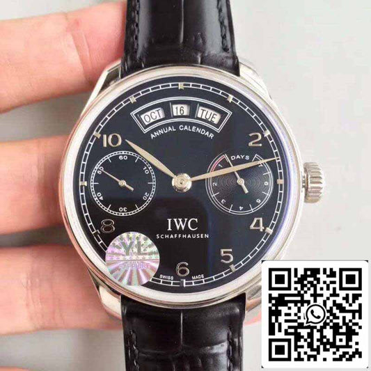 IWC Portugieser 애뉴얼 캘린더 IW503502 YL 팩토리 1:1 Best 에디션 Swiss ETA52850 블랙 다이얼