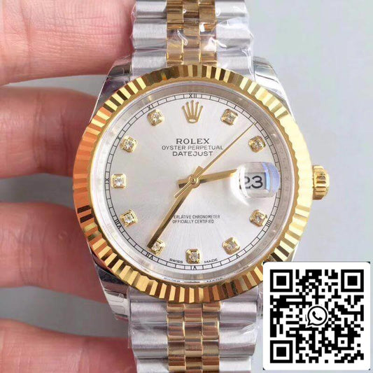 롤렉스 데이트저스트 41 126333 Silver Dial 1:1 Best 에디션 Swiss ETA3255 스테인리스 스틸 410L and 18K 옐로 골드 브레이슬릿
