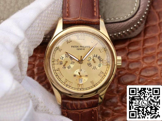 파텍 필립 컴플리케이션 애뉴얼 캘린더 1:1 Best 에디션 Swiss ETA315SQA Gold Dial