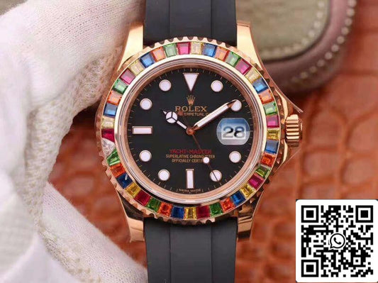 롤렉스 Yacht-Master 116695 Noob 팩토리 1:1 Best 에디션 Swiss ETA2824 블랙 다이얼