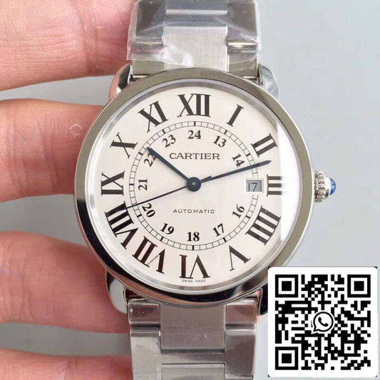 Ronde Solo De 까르띠에 W670101 ZF 팩토리 Men Watches 1:1 Best 에디션 Swiss ETA9015 화이트 다이얼