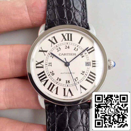 Ronde Solo De 까르띠에 W6701010 ZF 팩토리 Men Watches 1:1 Best 에디션 Swiss ETA9015 화이트 다이얼
