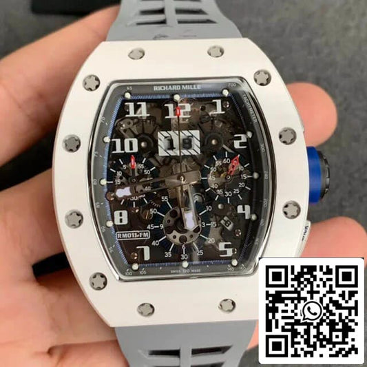 Richard Mille RM-011 1:1 Best 에디션 KV 팩토리 화이트 세라믹 Case