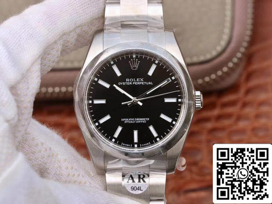 Rolex Oyster Perpetual 114300 39mm AR 팩토리 1:1 Best 에디션 Swiss ETA3132 블랙 다이얼