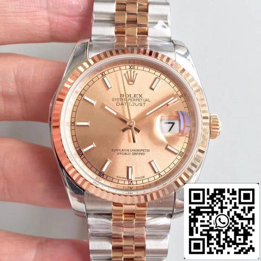 Rolex Datejust 36mm 116234 AR 팩토리 Mechanical Watches 1:1 Best 에디션 Swiss ETA3135 로즈 골드 Dial