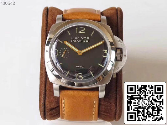 Panerai Luminor 1950 PAM127 ZF 팩토리 1:1 Best 에디션 Swiss ETA A6497 브라운 Soft Tan 가죽 스트랩