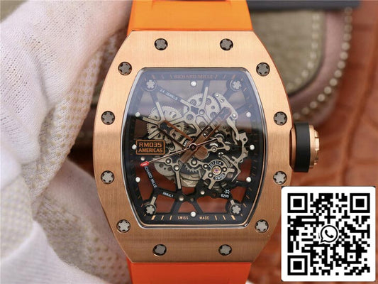 Richard Mille RM035 Americas KV 팩토리 1:1 Best 에디션 Orange Strap