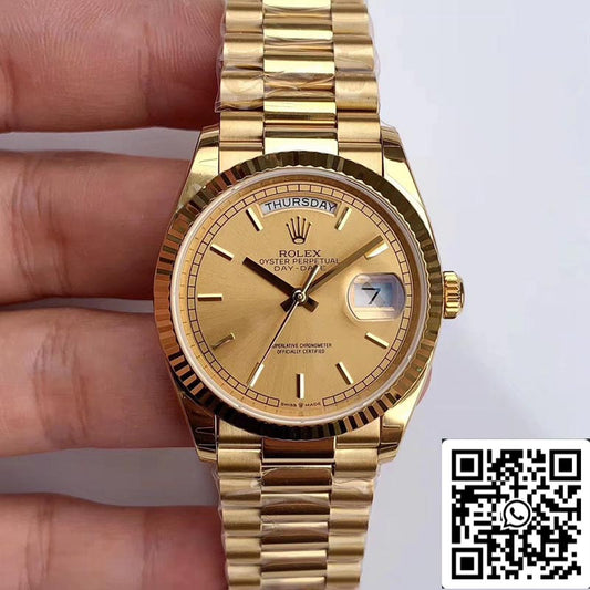 롤렉스 Day Date M128238-0045 1:1 Best 에디션 EW 팩토리 Champagne Dial Swiss ETA3255
