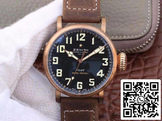 Zenith Pilot Type 20 Extra XF 팩토리 Mechanical Watches 1:1 Best 에디션 Swiss ETA2824-2 블랙 다이얼