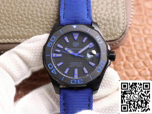 Tag Heuer Aquaracer WAY208C.RHZ4752 1:1 Best 에디션 V6 팩토리 블랙 다이얼
