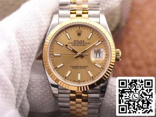 롤렉스 데이트저스트 M126233-0015 1:1 Best 에디션 EW 팩토리 Champagne Dial Swiss ETA3235