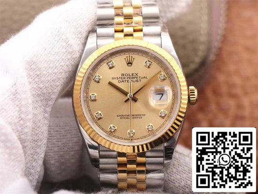 롤렉스 데이트저스트 M126233-0017 1:1 Best 에디션 EW 팩토리 Champagne Dial Swiss ETA3235