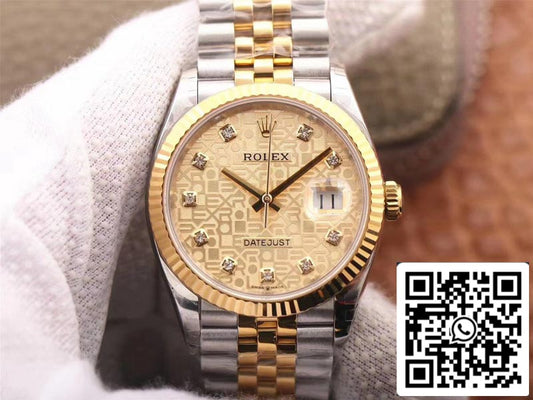 롤렉스 데이트저스트 M126233-0033 1:1 Best 에디션 EW 팩토리 Champagne Dial Swiss ETA3235